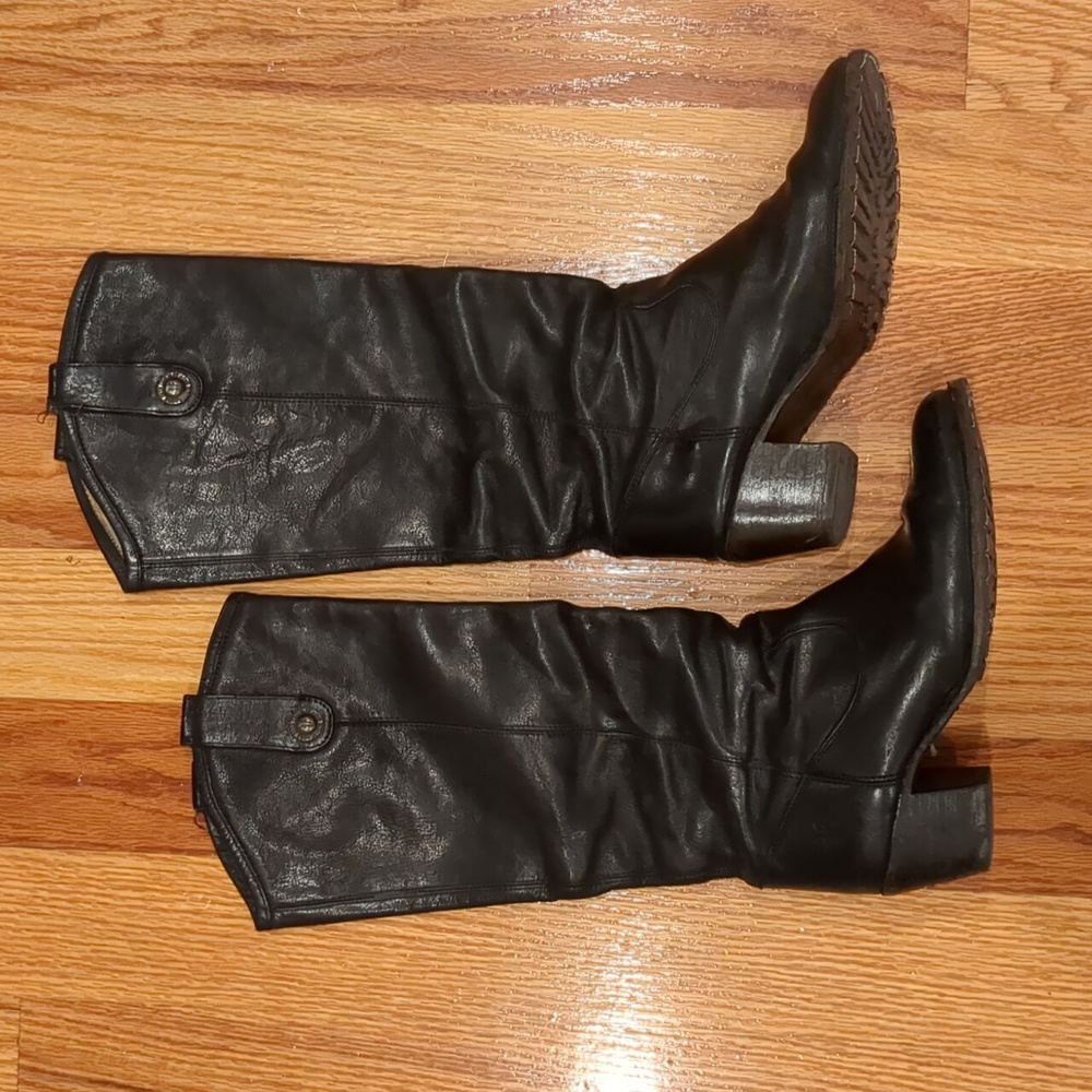 Frye black leather boots, 8.5